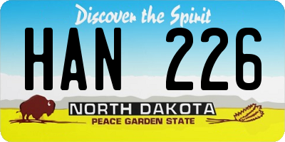 ND license plate HAN226