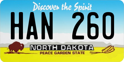 ND license plate HAN260