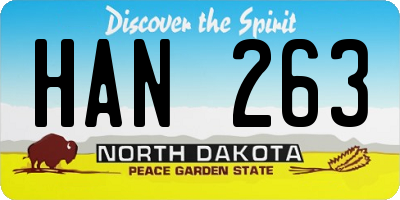 ND license plate HAN263