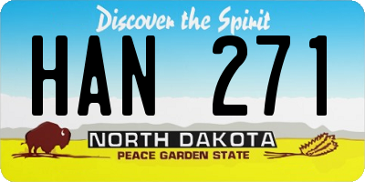ND license plate HAN271