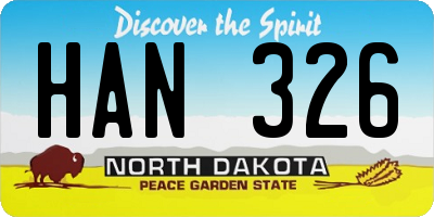 ND license plate HAN326