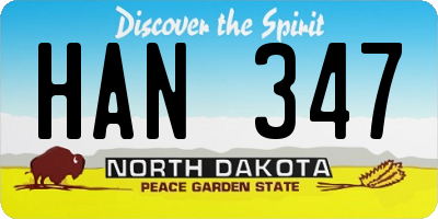 ND license plate HAN347