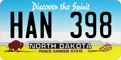 ND license plate HAN398