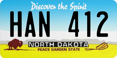 ND license plate HAN412