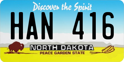 ND license plate HAN416