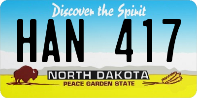 ND license plate HAN417