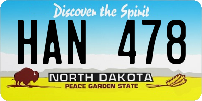 ND license plate HAN478