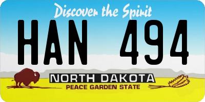 ND license plate HAN494