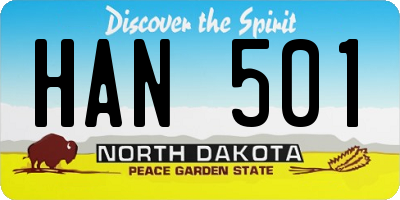 ND license plate HAN501