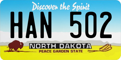 ND license plate HAN502