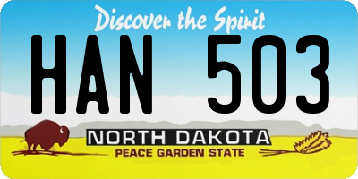 ND license plate HAN503