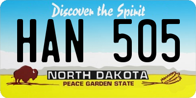 ND license plate HAN505