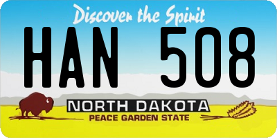 ND license plate HAN508