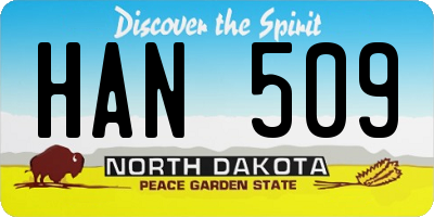 ND license plate HAN509