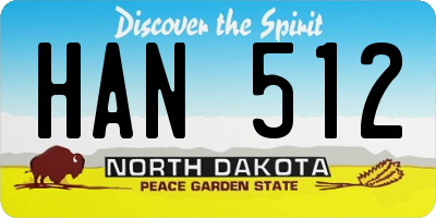 ND license plate HAN512