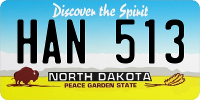 ND license plate HAN513