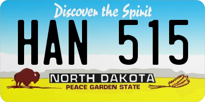 ND license plate HAN515