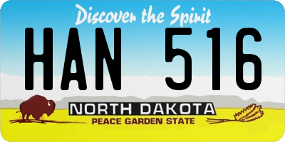 ND license plate HAN516