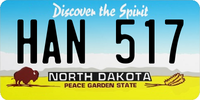 ND license plate HAN517