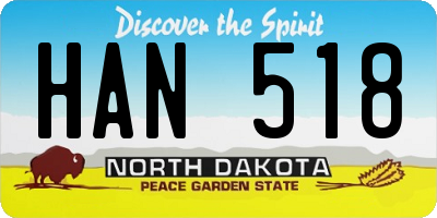 ND license plate HAN518