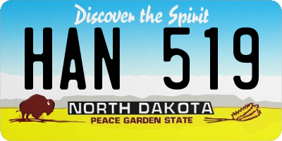 ND license plate HAN519