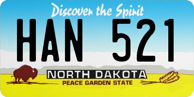 ND license plate HAN521