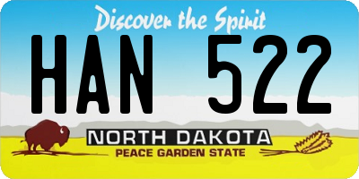 ND license plate HAN522