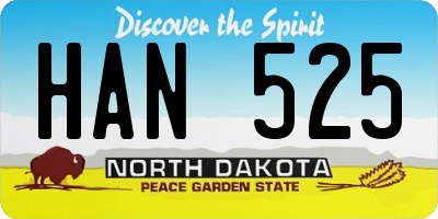 ND license plate HAN525