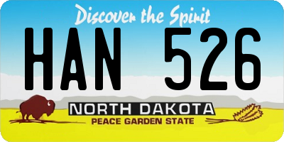 ND license plate HAN526