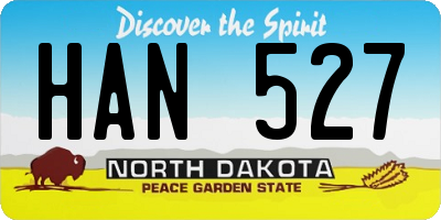 ND license plate HAN527