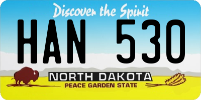 ND license plate HAN530