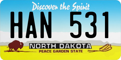 ND license plate HAN531