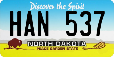 ND license plate HAN537