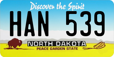 ND license plate HAN539