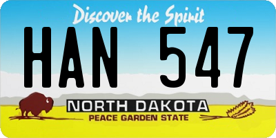 ND license plate HAN547