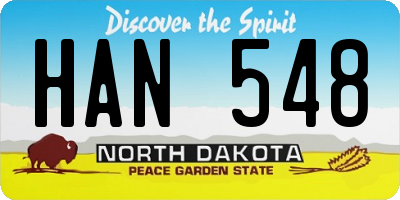 ND license plate HAN548