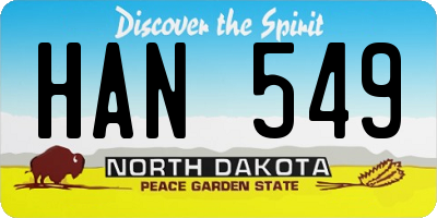 ND license plate HAN549