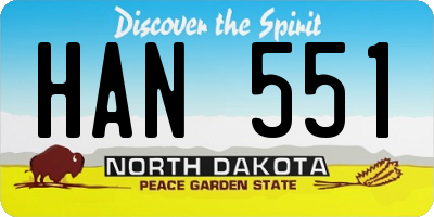 ND license plate HAN551