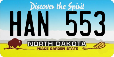 ND license plate HAN553