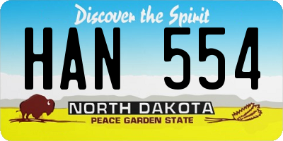 ND license plate HAN554