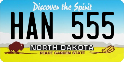 ND license plate HAN555