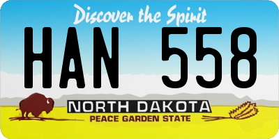 ND license plate HAN558