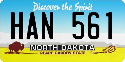 ND license plate HAN561