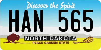 ND license plate HAN565