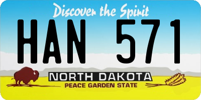 ND license plate HAN571