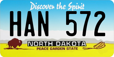 ND license plate HAN572