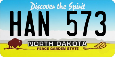 ND license plate HAN573