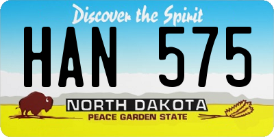 ND license plate HAN575