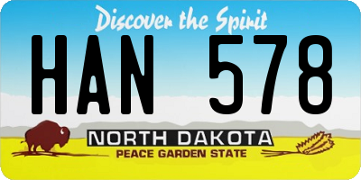 ND license plate HAN578