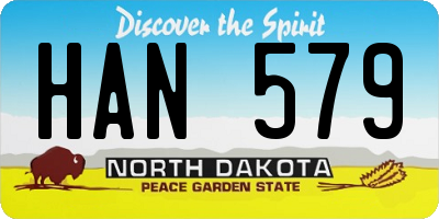 ND license plate HAN579